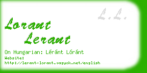 lorant lerant business card