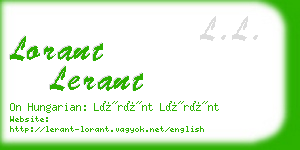 lorant lerant business card